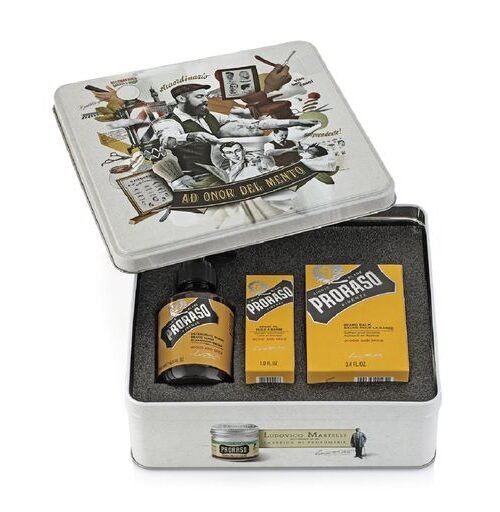 Подарунковий набір для догляду за бородою Proraso, колекція Wood and Spice, 200/100/30 мл