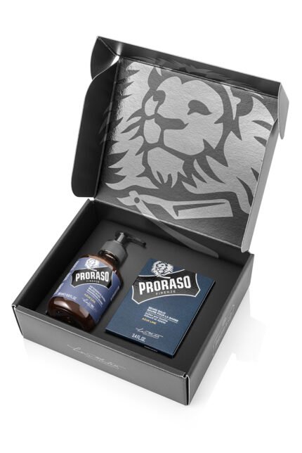 Подарунковий набір для гоління Proraso в картонній коробці, колекція Azur Lime, 200/100 мл