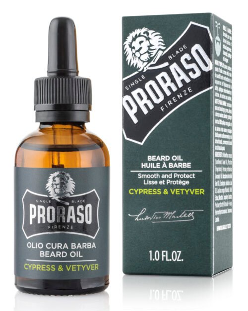 Освіжаюча олійка для догляду за бородою Proraso, колекція Cypres&Vetyver, 30 мл