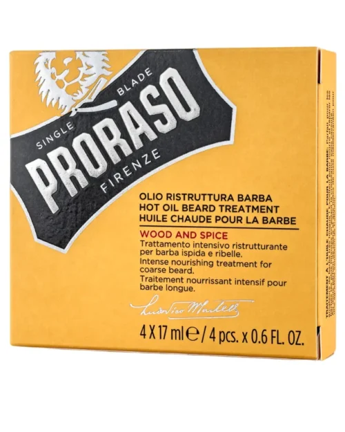 Розігріваюча олійка для догляду за бородою Proraso, колекція Wood and Spice, 4*17 мл