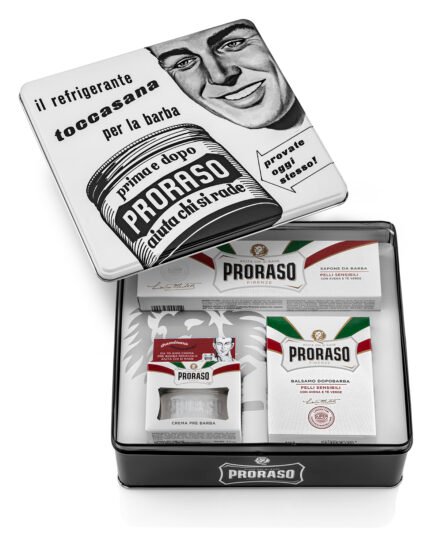 Подарунковий вінтажний набір Proraso Toccasana для чутливої шкіри, 100/150/100 мл